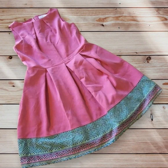 Closet London Pink High Neck Crew Tank Top Midi Dress Checkered Gingham bottom - Picture 1 of 3